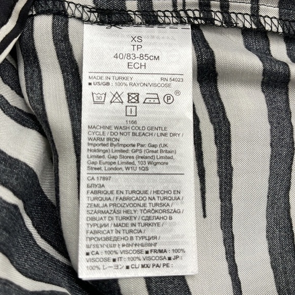 Banana Republic NWT Zebra Print Mock Neck Tie Ling Sleeve Blouse Size XS - Picture 11 of 12